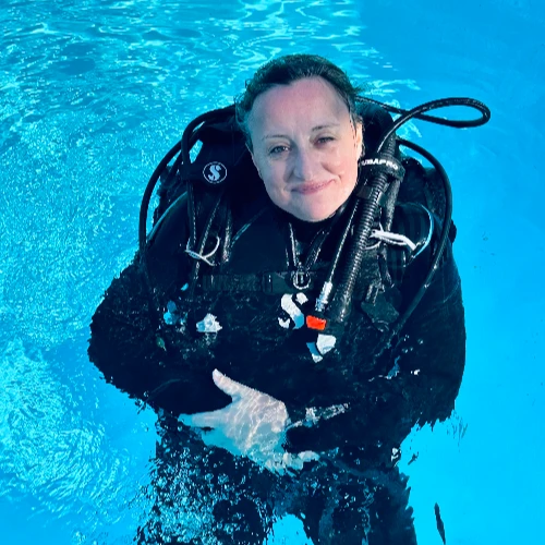 Nina Link, the South Coast Diving Co. Course Director.